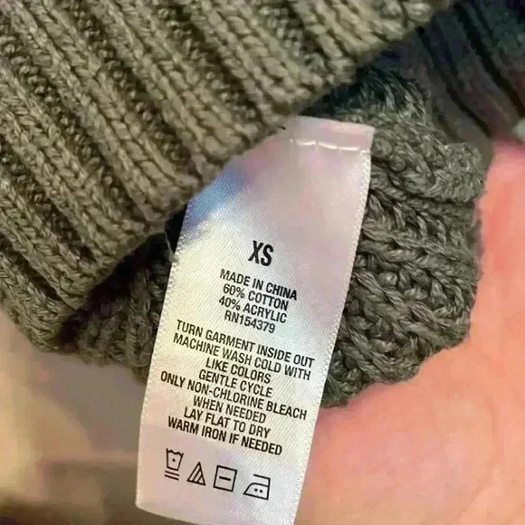 Aeropostale Cropped Chunky Sweater Green with Colorful Stripes XS - Picture 5 of 8